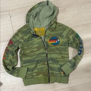Aviator Nation Kids Camo Hoodie with Rainbow Patch